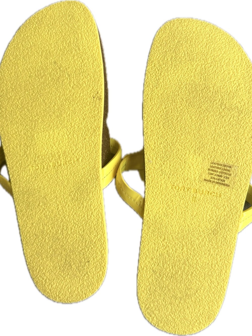Tory Burch Yellow Logo Thong Sandals - Picture 3 of 3